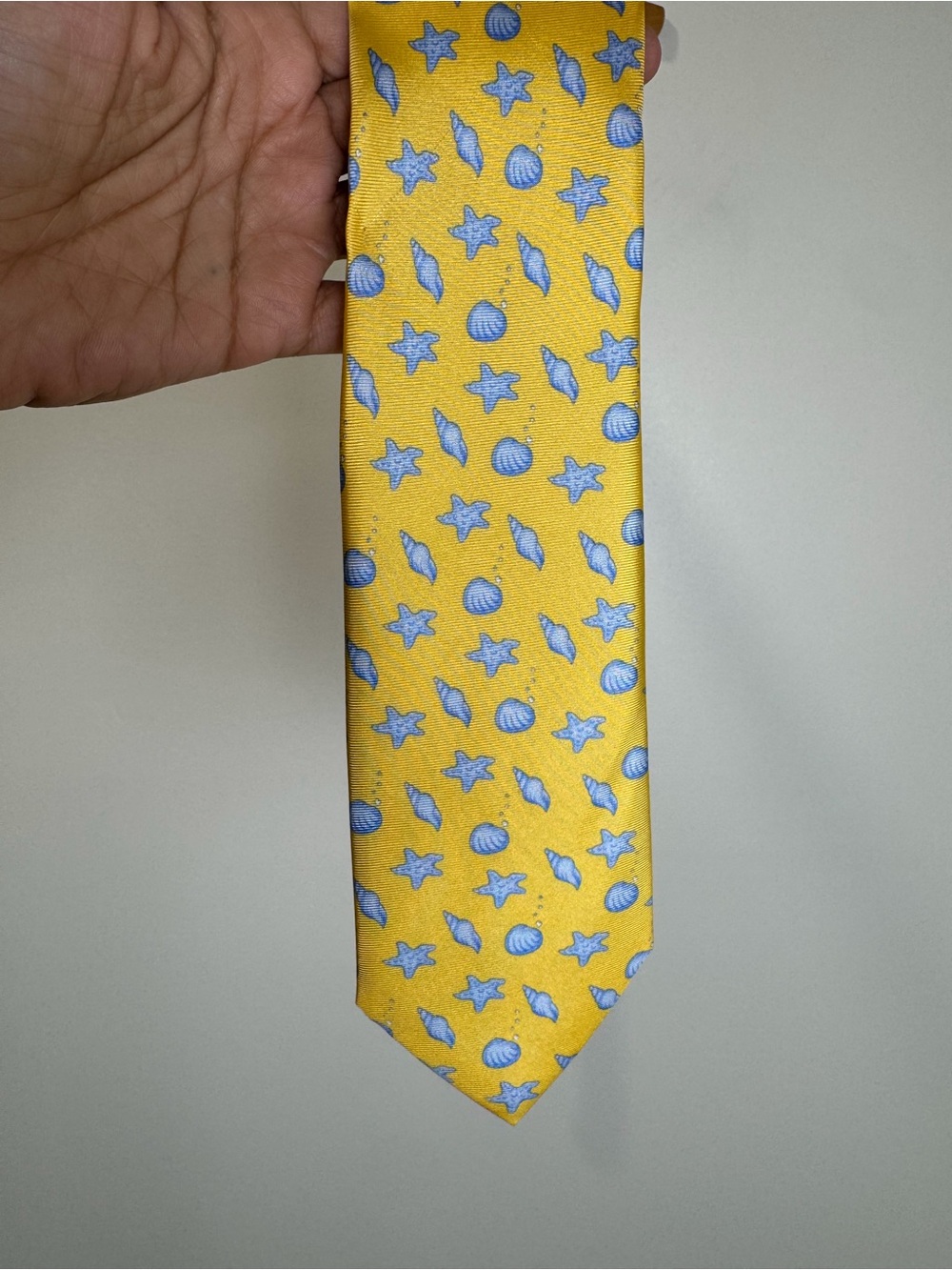 Eric Heitch for Alynn Yellow Seashell Silk Novelty Tie